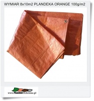 8x10m2 Plandeka przeciwdeszczowa Orange 100g/m2