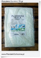 Plandeka biała uniwersalna 3x4m2 70g